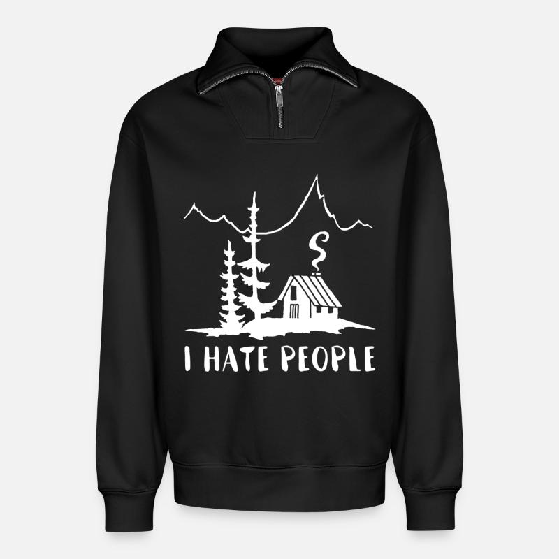 Solitär (weiß) - Relaxed Unisex Organic Half Zip Sweatshirt – von SPREAD - Schwarz