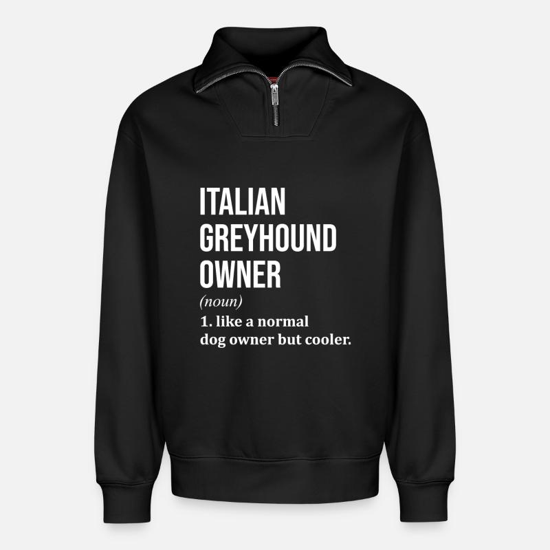 Greyhound - Sweat unisexe décontracté en coton biologique à demi-zip – de SPREAD - noir