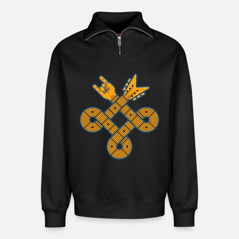 Celtic Knot Guitar Emblem - Relaxed Unisex Organic Half Zip Sweatshirt – by SPREAD - black