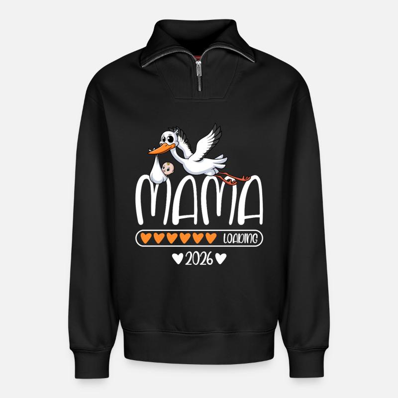 Mama 2026 loading - Relaxed Unisex Organic Half Zip Sweatshirt – von SPREAD - Schwarz