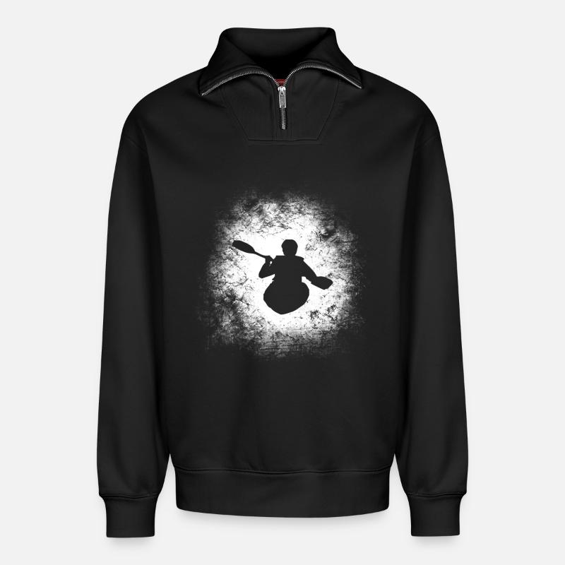 Kajak - Relaxed Unisex Organic Half Zip Sweatshirt – von SPREAD - Schwarz