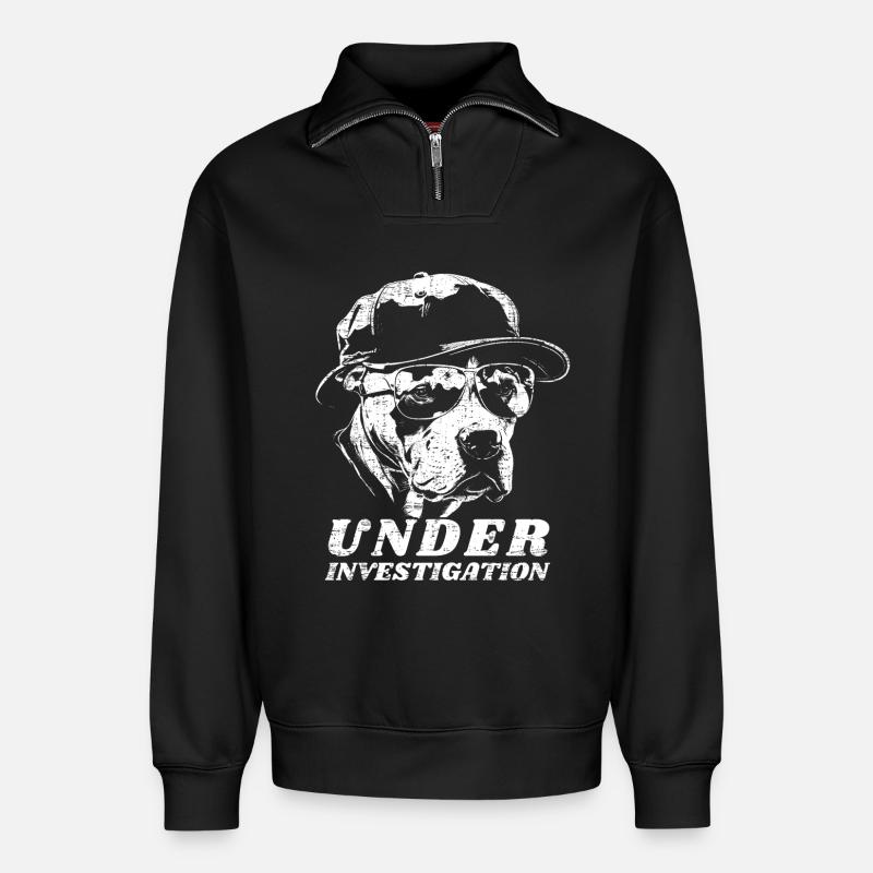 Pitbull - Under Investigation - Relaxed Unisex Organic Half Zip Sweatshirt – von SPREAD - Schwarz
