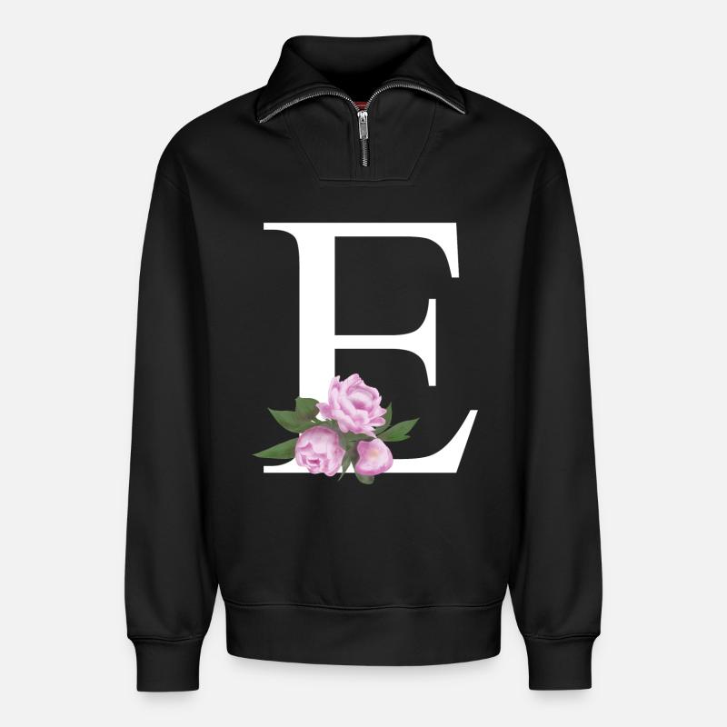 E - Relaxed Unisex Organic Half Zip Sweatshirt – von SPREAD - Schwarz
