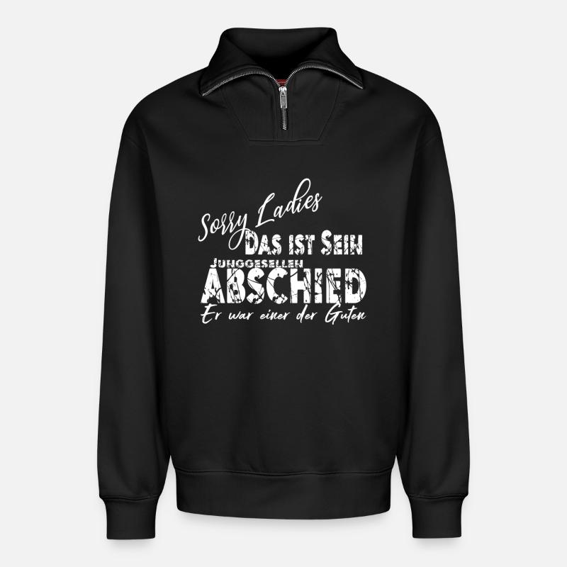 Junggessellenabschied Maenner Geschenk - Relaxed Unisex Organic Half Zip Sweatshirt – von SPREAD - Schwarz