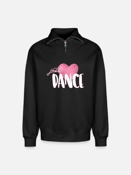 danse - Sweat unisexe décontracté en coton biologique à demi-zip – de SPREAD - noir