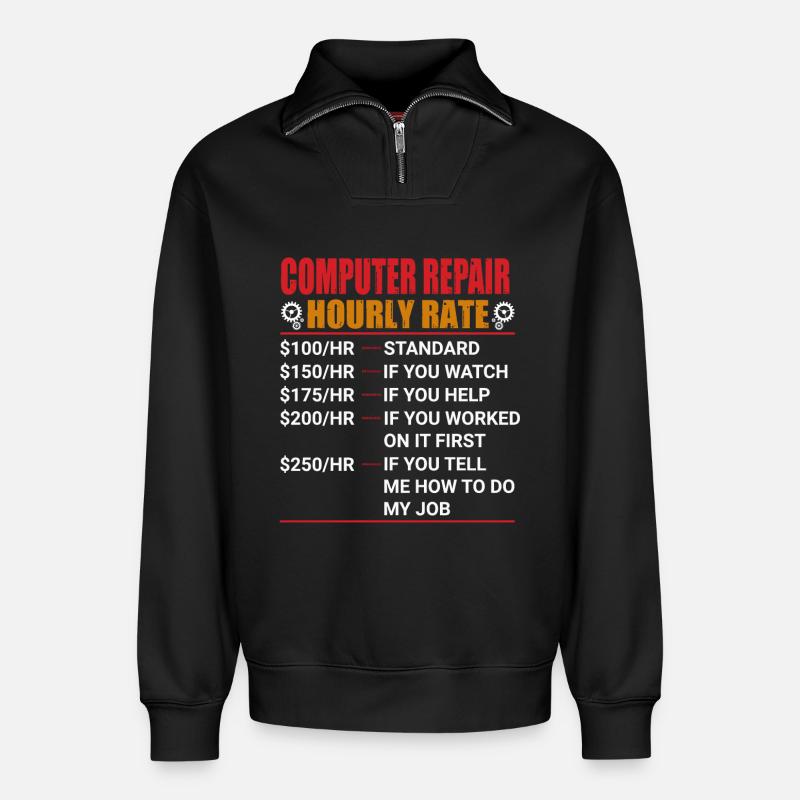 Computer - Relaxed Unisex Organic Half Zip Sweatshirt – von SPREAD - Schwarz