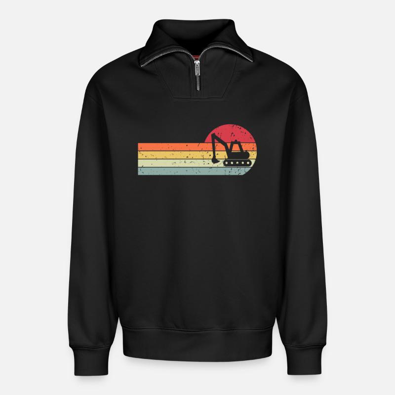 Bagger - Relaxed Unisex Organic Half Zip Sweatshirt – von SPREAD - Schwarz