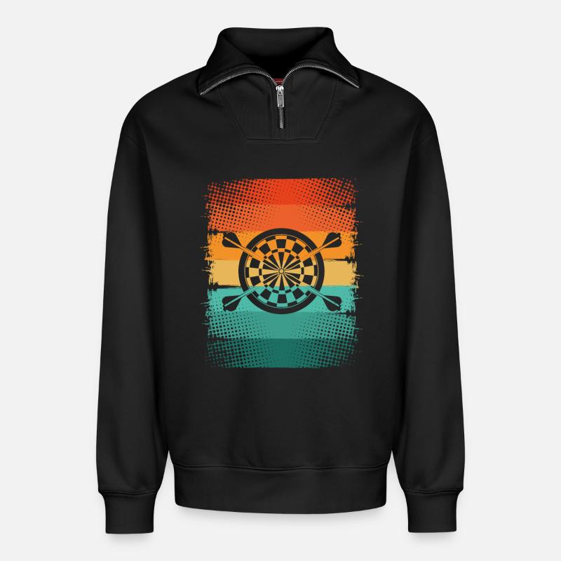 Dart - Relaxed Unisex Organic Half Zip Sweatshirt – von SPREAD - Schwarz