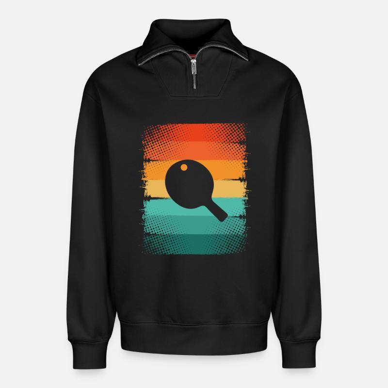 Paddle - Relaxed Unisex Organic Half Zip Sweatshirt – by SPREAD - black