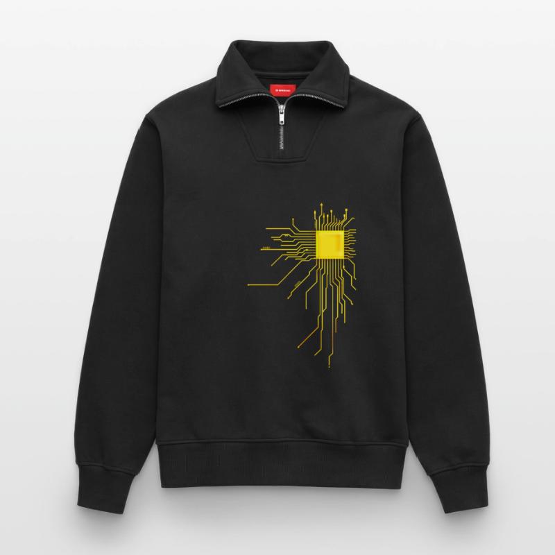 platine Core cpu Computer Nerd Programmierer admin Relaxed Unisex Organic Half Zip Sweatshirt – von SPREAD
