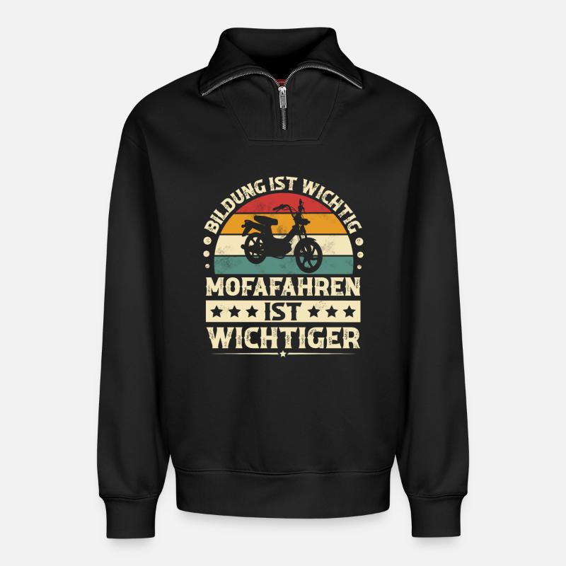 Mofa - Relaxed Unisex Organic Half Zip Sweatshirt – von SPREAD - Schwarz