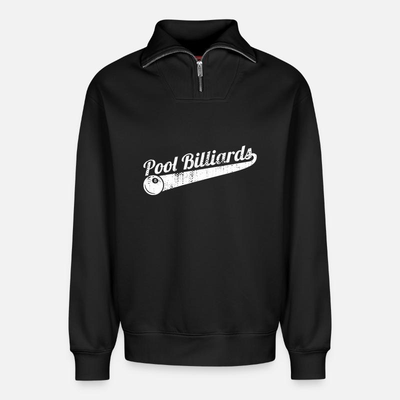 Pool billiards - Relaxed Unisex Organic Half Zip Sweatshirt – by SPREAD - black