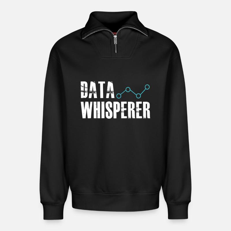 Datenflüsterer, wissenschaftlicher Analyst, Softwareentwickler - Relaxed Unisex Organic Half Zip Sweatshirt – von SPREAD - Schwarz