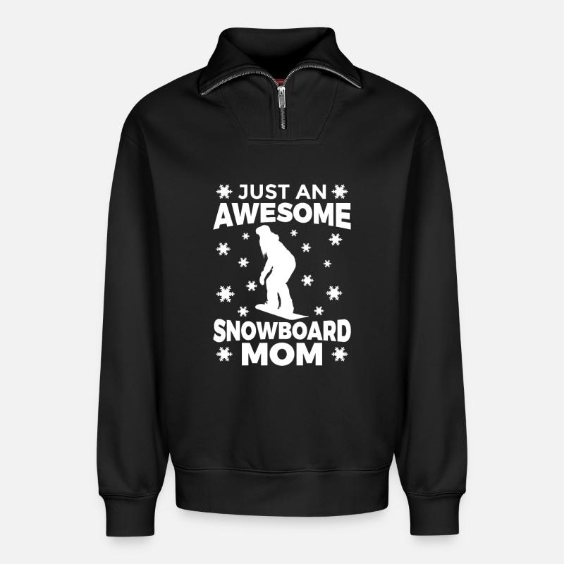 Tolle Snowboard Mutter - Relaxed Unisex Organic Half Zip Sweatshirt – von SPREAD - Schwarz