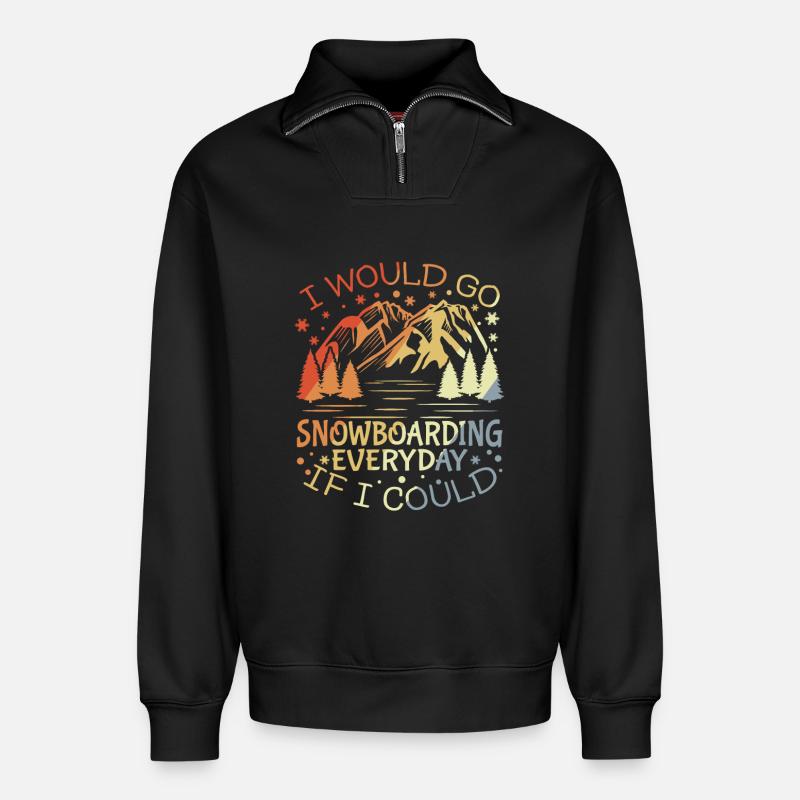 Snowboarder Motivation - Relaxed Unisex Organic Half Zip Sweatshirt – von SPREAD - Schwarz