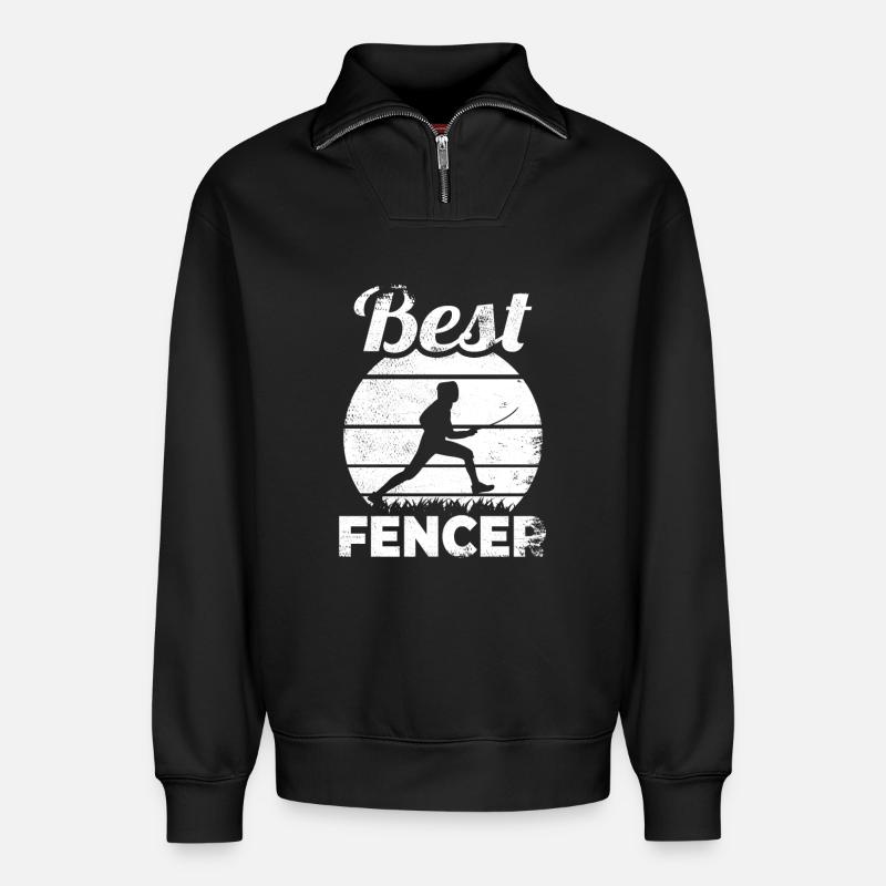 Fechter - Relaxed Unisex Organic Half Zip Sweatshirt – von SPREAD - Schwarz