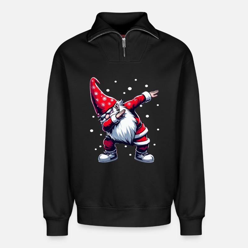 Dabbing Weihnachtsmann Dab Nikolaus - Relaxed Unisex Organic Half Zip Sweatshirt – von SPREAD - Schwarz