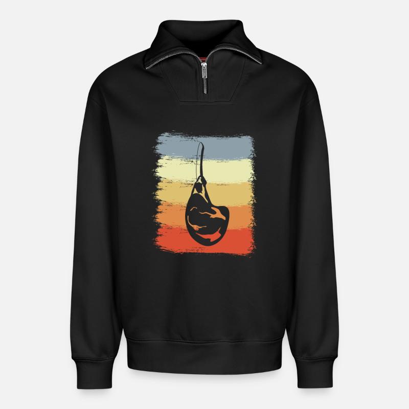 Rippchen - Relaxed Unisex Organic Half Zip Sweatshirt – von SPREAD - Schwarz