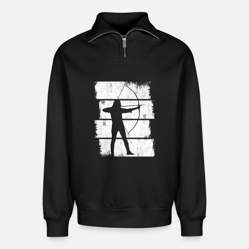 Archer - Relaxed Unisex Organic Half Zip Sweatshirt – by SPREAD - black