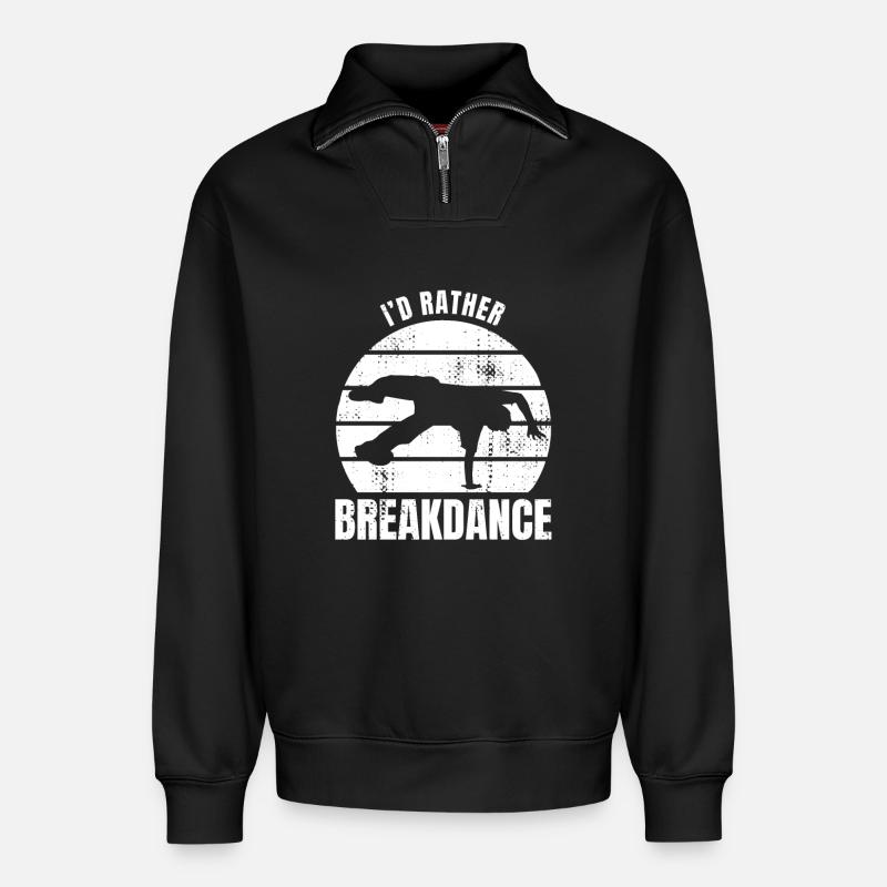 I'd Rather Breakdance - Relaxed Unisex Organic Half Zip Sweatshirt – von SPREAD - Schwarz