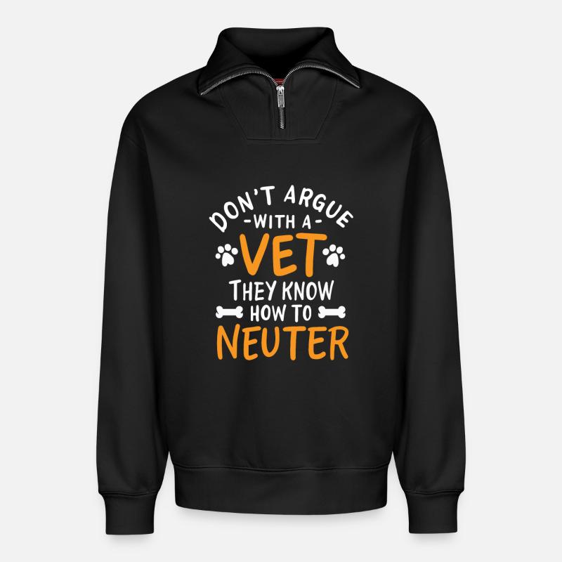 Tierarzt - Relaxed Unisex Organic Half Zip Sweatshirt – von SPREAD - Schwarz