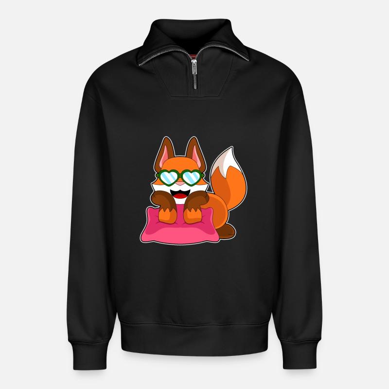 Fuchs Sonnenbrille - Relaxed Unisex Organic Half Zip Sweatshirt – von SPREAD - Schwarz