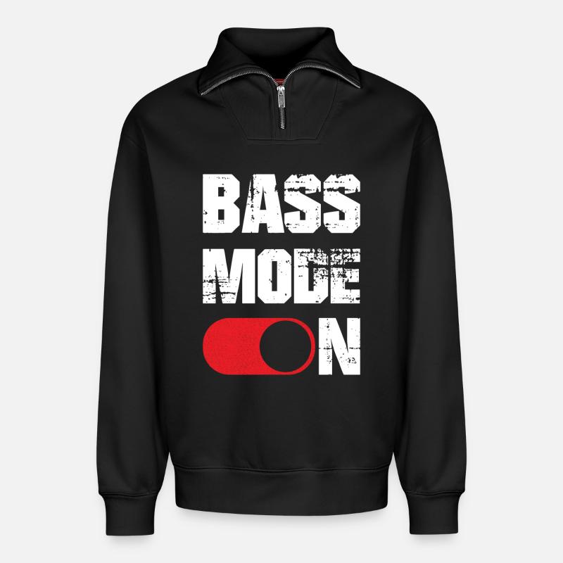 Mode basse sur drôle - Sweat unisexe décontracté en coton biologique à demi-zip – de SPREAD - noir