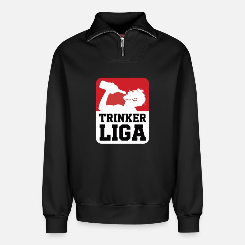 Trinker LIGA - Relaxed Unisex Organic Half Zip Sweatshirt – von SPREAD - Schwarz