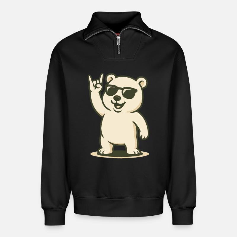 Arctic Rocker - Relaxed Unisex Organic Half Zip Sweatshirt – von SPREAD - Schwarz