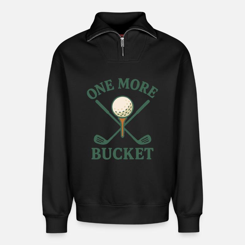 Ein weiterer Eimer Golfschläger Fun Design - Relaxed Unisex Organic Half Zip Sweatshirt – von SPREAD - Schwarz