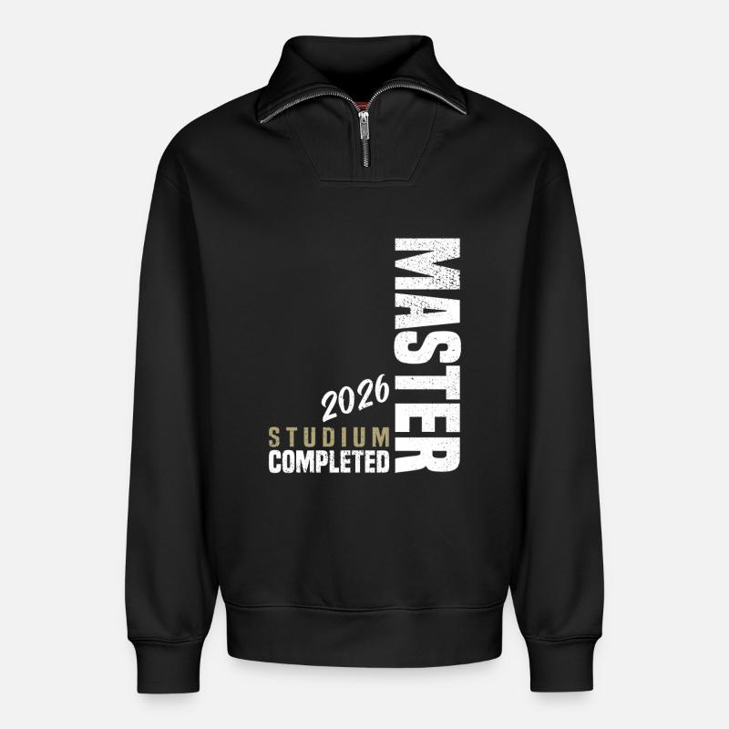 Master Studium Abschluss 2026 - Relaxed Unisex Organic Half Zip Sweatshirt – von SPREAD - Schwarz