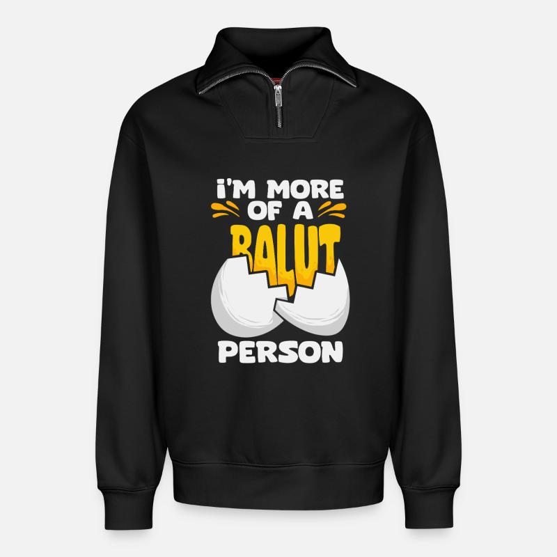Balut Phillippinen - Relaxed Unisex Organic Half Zip Sweatshirt – von SPREAD - Schwarz