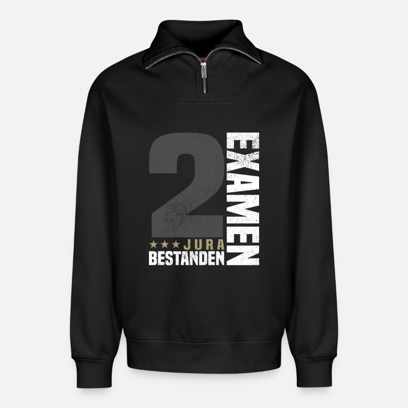 Congratulations 2nd Exam Law - Relaxed Unisex Organic Half Zip Sweatshirt – by SPREAD - black