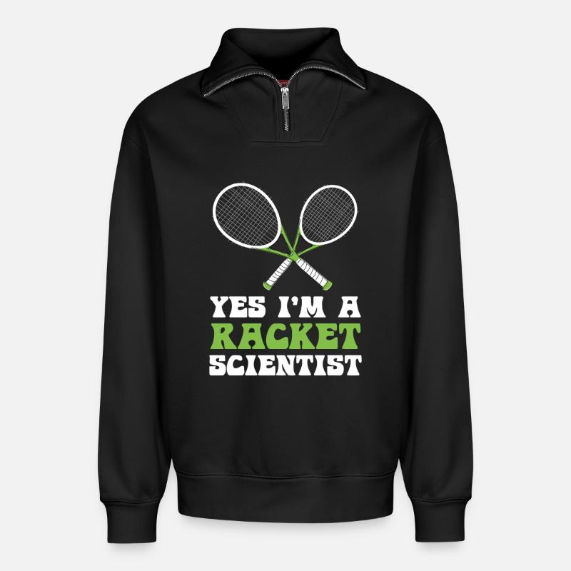 Schlägerwissenschaftler Spruch - Relaxed Unisex Organic Half Zip Sweatshirt – von SPREAD - Schwarz