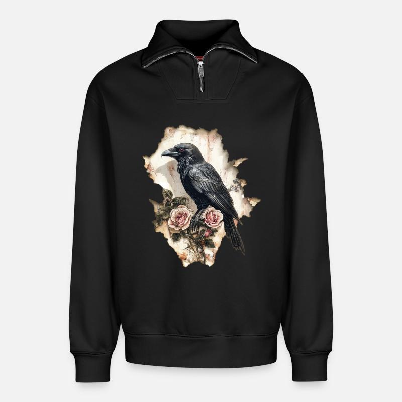 Rabe - Relaxed Unisex Organic Half Zip Sweatshirt – von SPREAD - Schwarz