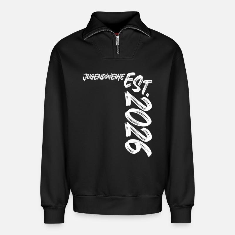 Jugendweihe Est. 2026 - Relaxed Unisex Organic Half Zip Sweatshirt – von SPREAD - Schwarz