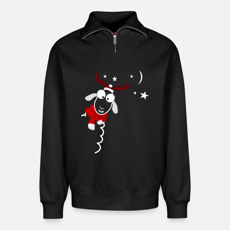 Weihnachten - Relaxed Unisex Organic Half Zip Sweatshirt – von SPREAD - Schwarz