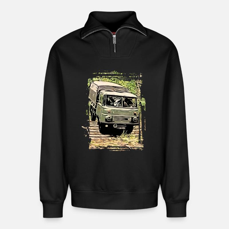 Robur LO 2002 - Relaxed Unisex Organic Half Zip Sweatshirt – von SPREAD - Schwarz
