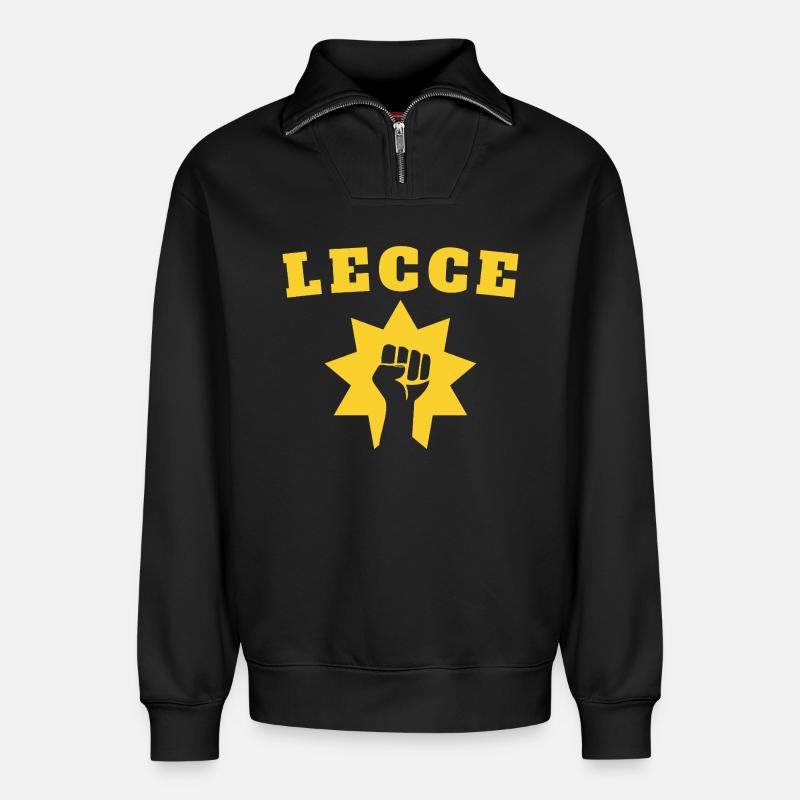 Lecce - Relaxed Unisex Organic Half Zip Sweatshirt – von SPREAD - Schwarz