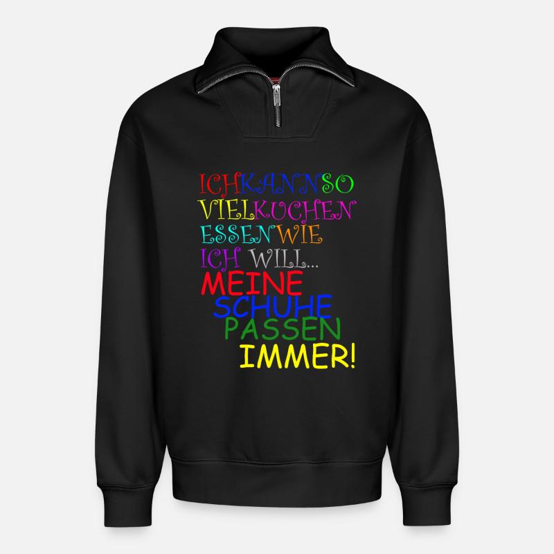 KUCHEN - Relaxed Unisex Organic Half Zip Sweatshirt – von SPREAD - Schwarz