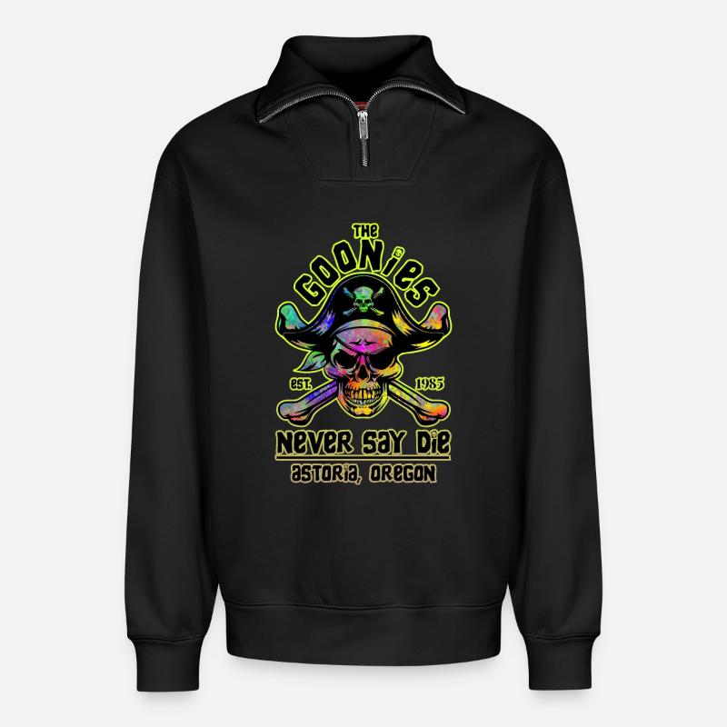 THE GOONIES 6 - Relaxed Unisex Organic Half Zip Sweatshirt – von SPREAD - Schwarz