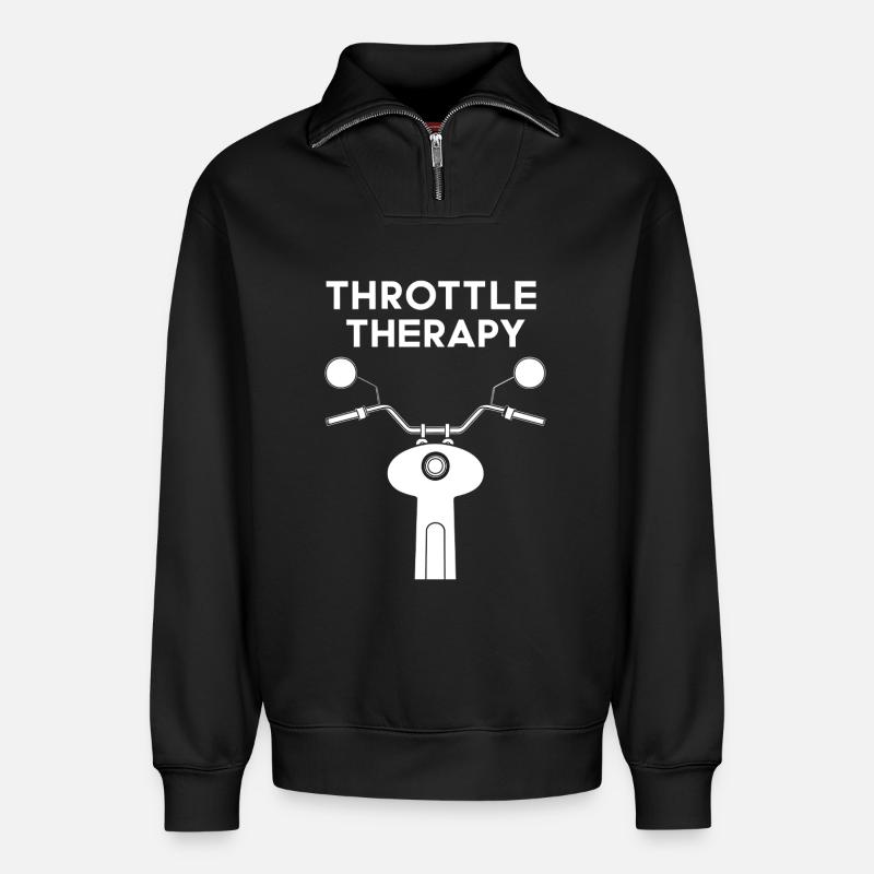 Throttle Therapy - Relaxed Unisex Organic Half Zip Sweatshirt – von SPREAD - Schwarz