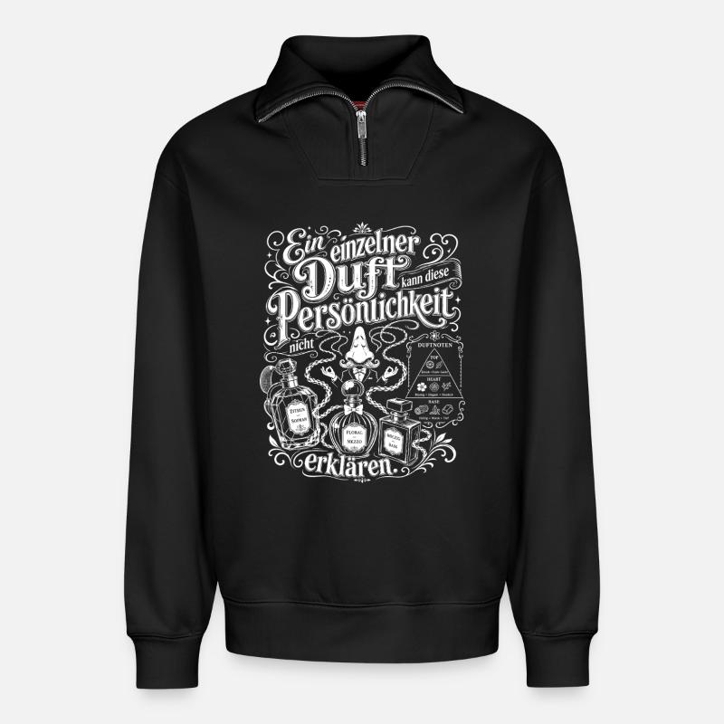 Ein Duft reicht nicht - Relaxed Unisex Organic Half Zip Sweatshirt – von SPREAD - Schwarz