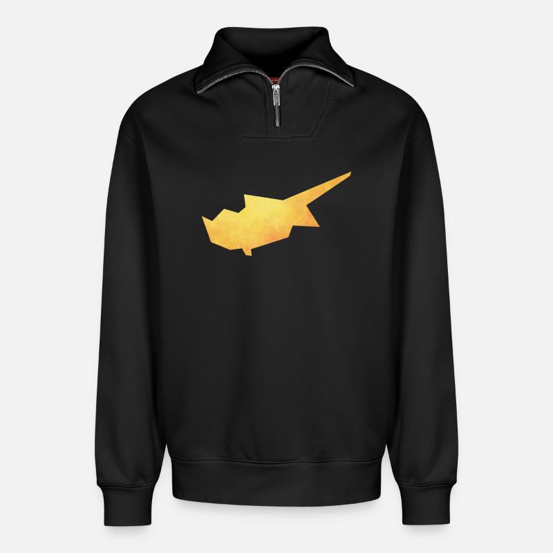 cyprus - Relaxed Unisex Organic Half Zip Sweatshirt – von SPREAD - Schwarz
