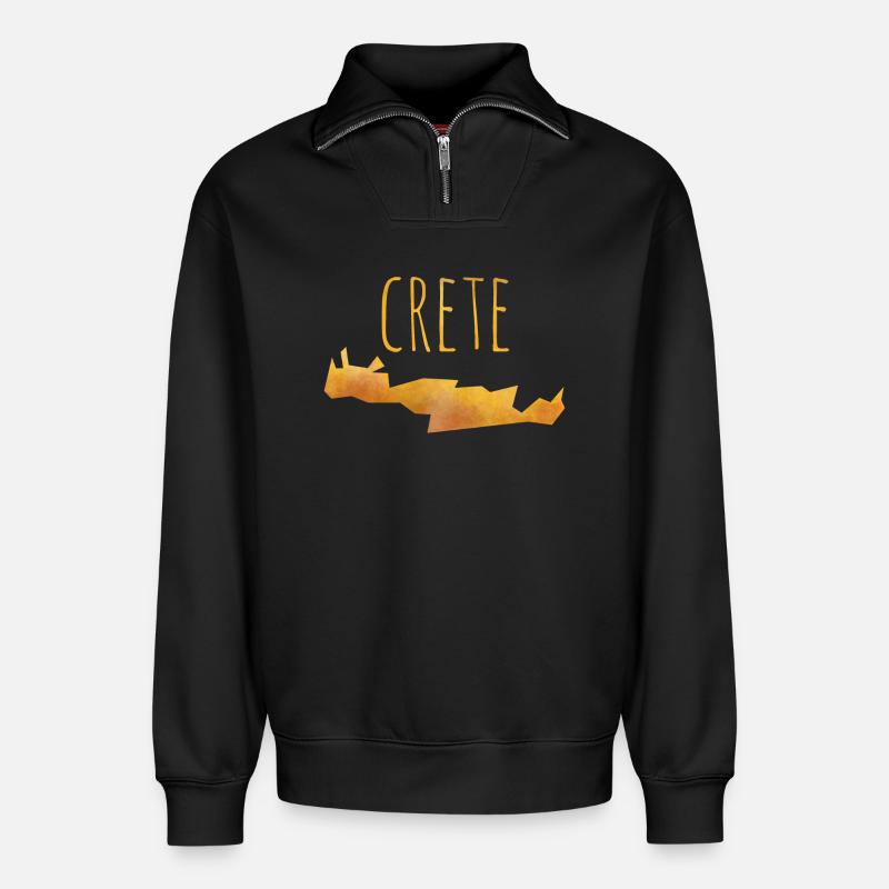 crete - Relaxed Unisex Organic Half Zip Sweatshirt – von SPREAD - Schwarz