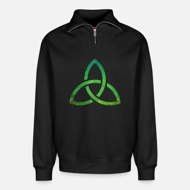 Celtic Knot - Relaxed Unisex Organic Half Zip Sweatshirt – by SPREAD - black