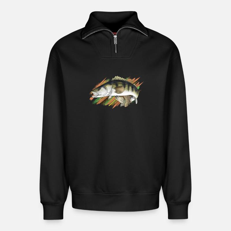 Zander - Relaxed Unisex Organic Half Zip Sweatshirt – von SPREAD - Schwarz