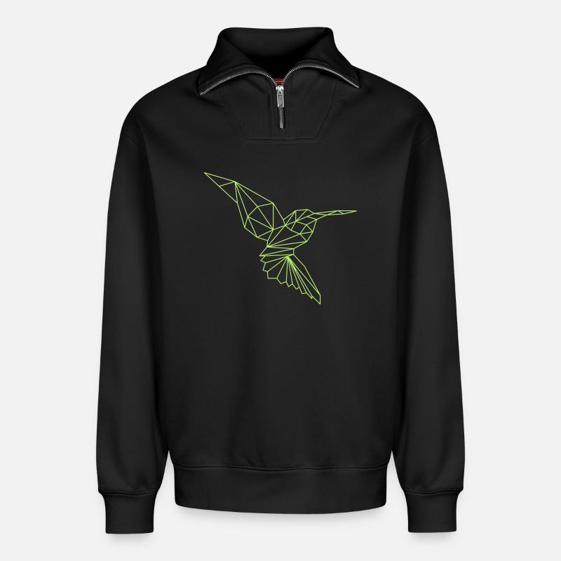 Eisvogel - Relaxed Unisex Organic Half Zip Sweatshirt – von SPREAD - Schwarz