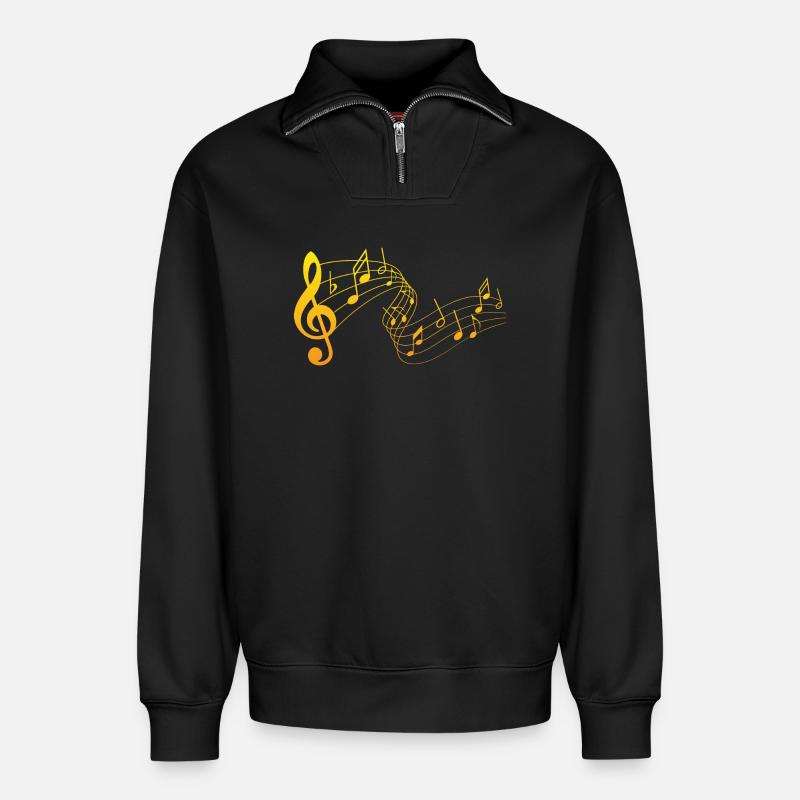 Noten - Relaxed Unisex Organic Half Zip Sweatshirt – von SPREAD - Schwarz