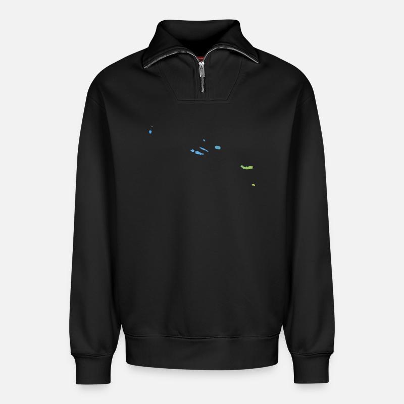 Azores - Relaxed Unisex Organic Half Zip Sweatshirt – von SPREAD - Schwarz